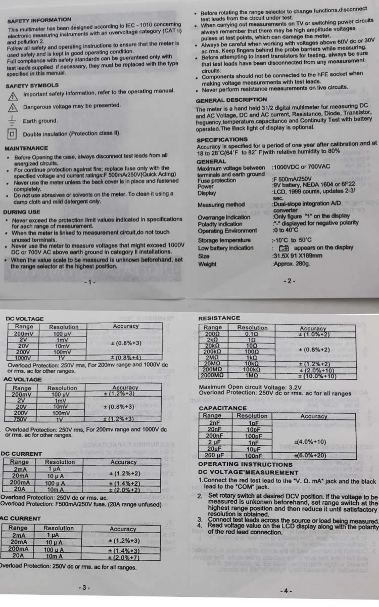 TZT A830L ЖК-цифровой мультиметр DC AC напряжение диод Freguency мульти тест er Вольт Тест er тестовый ток