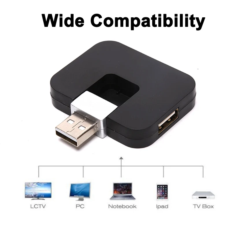 

USB-хаб с 4 USB-портами и кабелем для передачи данных