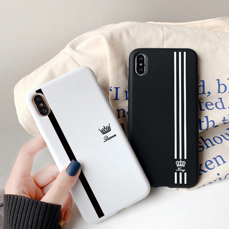 Парные чехлы для Xiaomi Poco F3 M3 X3 NFC Redmi Note 10 8 T 9 S 7 5 6 Mi 11 10T Lite Pro 9A 9C King Queen силиконовые