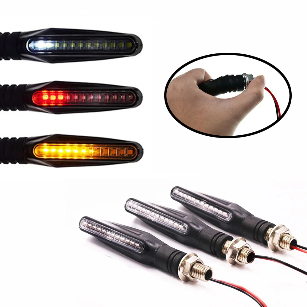 2 шт . желтый белый красный мигалка для мотоцикла LED ABS универсальный течет вода