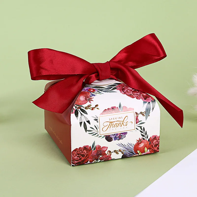 Коробка для конфет с принтом бумажная коробка шоколада маленькая кексов лентой