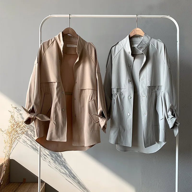 

loose windbreaker women's short fall coat female 2019 new Korean top student