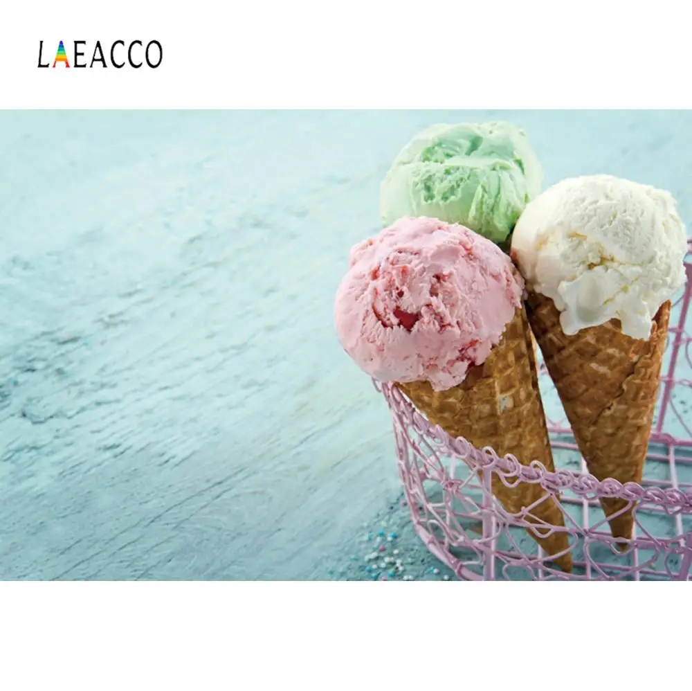 

Laeacco Ice Cream Food Scene Baby Kids Children Portrait Home Decor Photocall Background Photography Backdrops for Photo Studio
