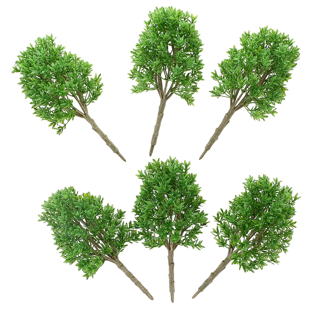 

60x Plastic Green Micro Landscape Model Tree LAYOUT Dioramas Decor 1:30 G