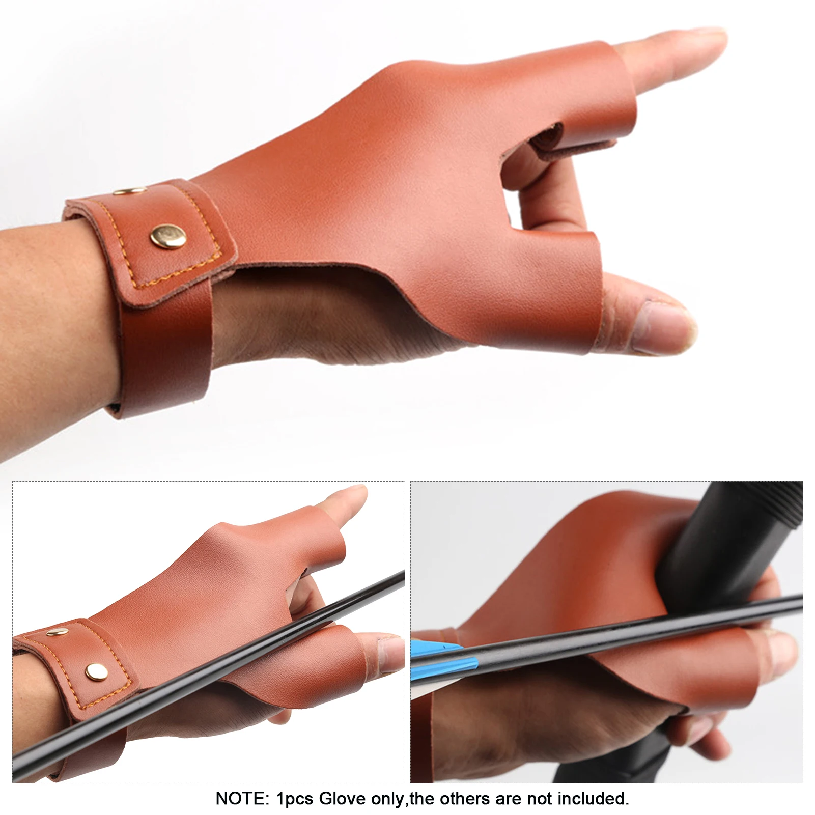 

1Pcs Archery Hand Guard Leather Finger Protector 2 Finger Protective Glove Shooting Protectection Glove Accessories