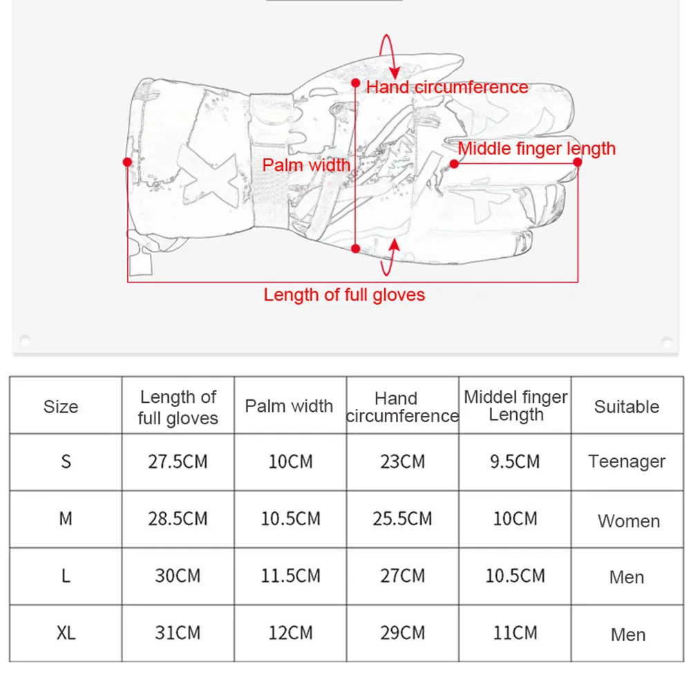 

Thermal Ski Gloves Men Women Winter Fleece Waterproof Warm Child Snowboard Snow Gloves 3 Fingers Touch Screen for Skiing Riding