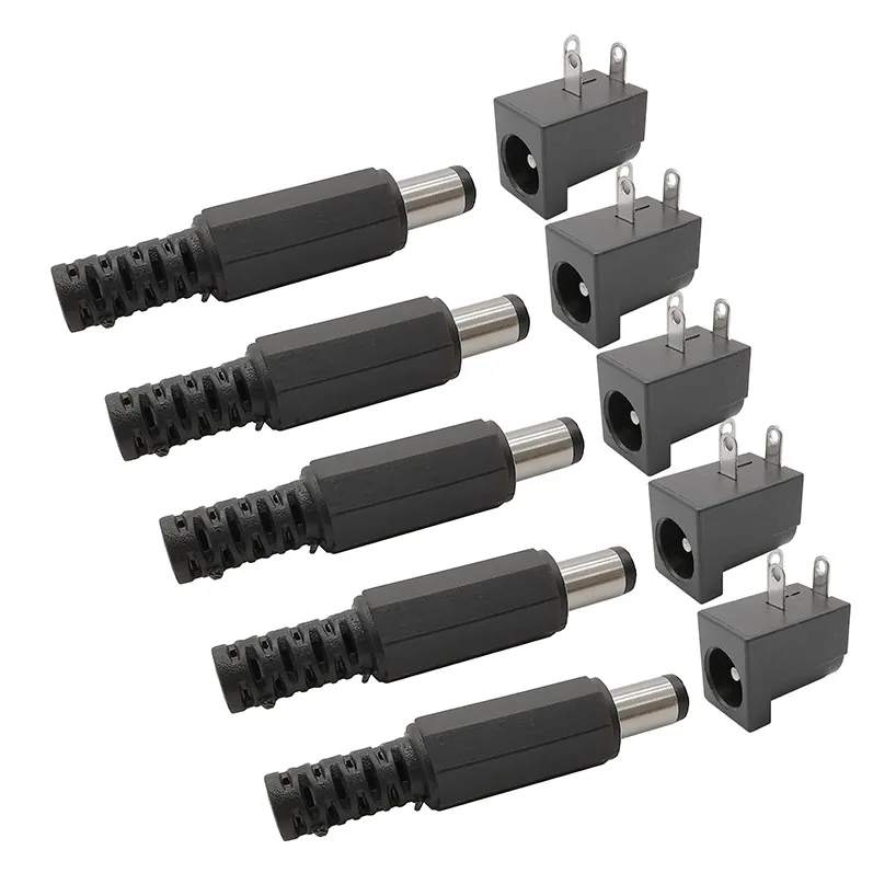 

50Pairs DC-005 5.5*2.1mm DC Power Jack Socket Female Connector Wire Terminals PCB Round The Needle DC 5.5*2.1mm Adapter