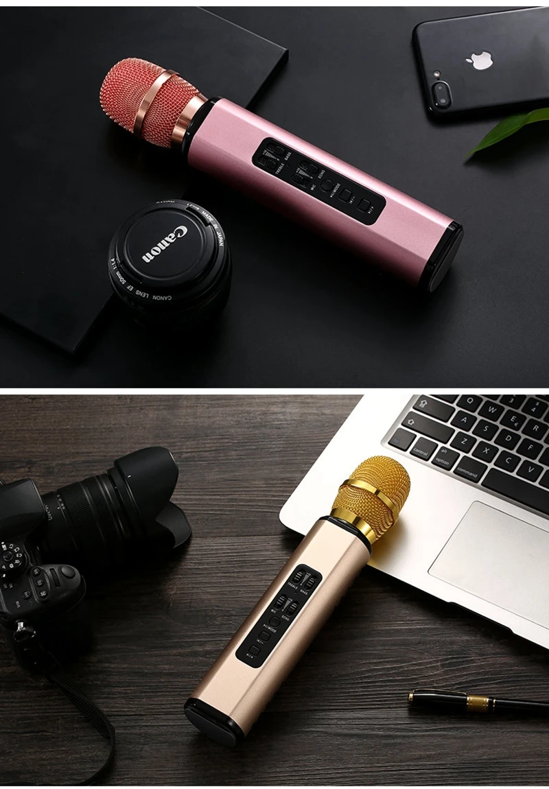 Беспроводной микрофон динамик Запись конденсаторный микрофон для караоке динамик студийный звук беспроводные Bluetooth микрофоны LF03-664