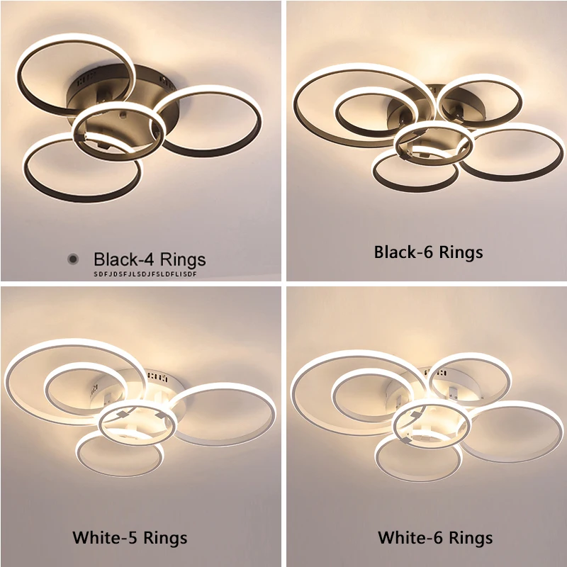 $28.91 Modern LED Ceiling Light For Living Room Bedroom Dining Room Luminaires Circle Rings Ceiling Lamps Home Indoor Lighting Fixtures