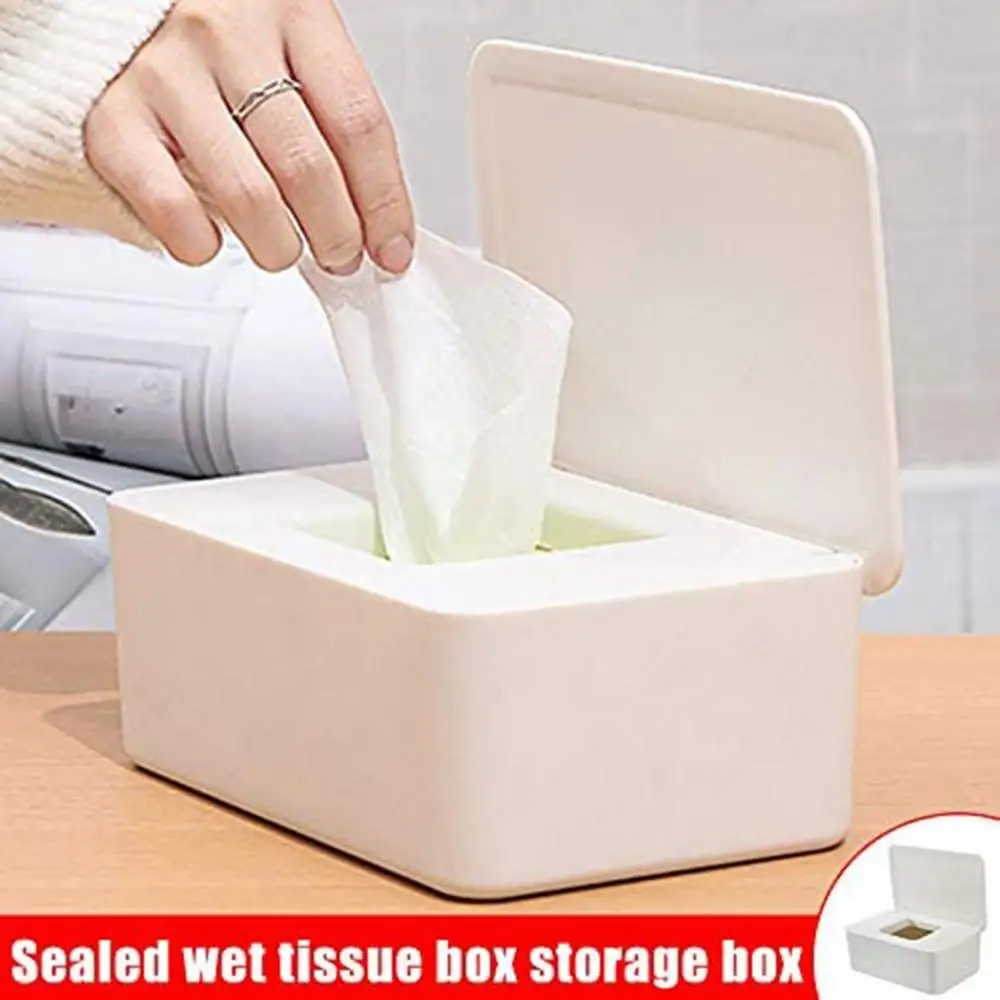 

Wet Tissue Box Seal Baby Wipes Paper Storage Box Dispenser Holder Household Plastic Dust-proof Tissue Box with Cover