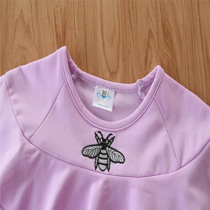 

Hot Kids Girls 2pcs Outfits T-shirt Top + Bell Bottom Pants Outfits Set Clothes