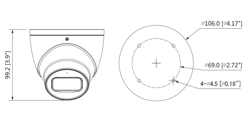 

Dahua HAC-HDW2802T-A 4K Starlight HDCVI IR Dome CCTV Camera 8MP IR 50m built-in mic Analog Camera