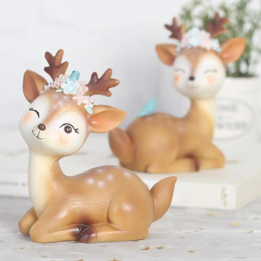 

Animal Sika Deer Baking Cake Topper Decoration Miniatures Fairy Garden Ornaments Craft Christmas Home Party Desktop Cake Decor