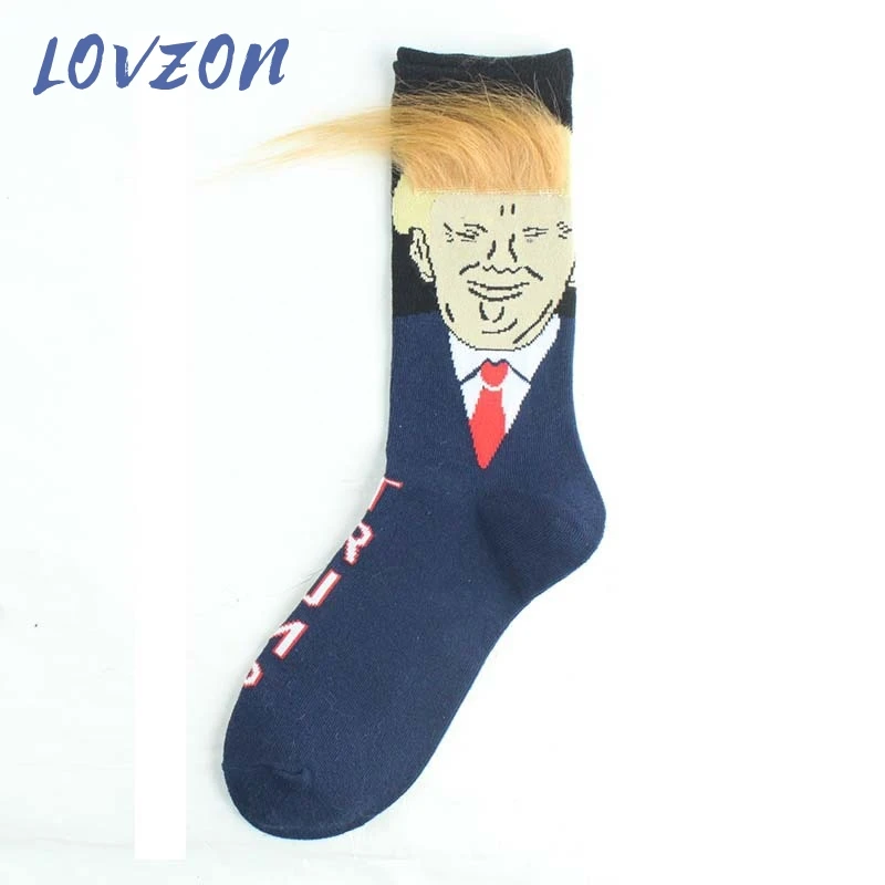 

LOVZON Donald John Trump Men's Sock Standard Art Man's Socks Black Unisex Crew Casual Cotton Sox Adult Autumn Winter Classic