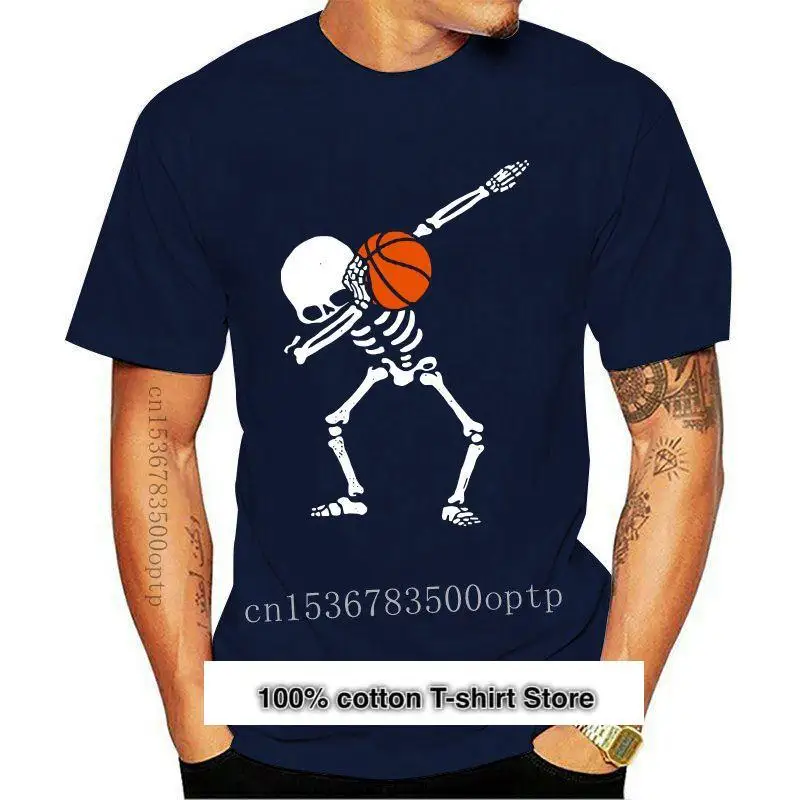 

Camiseta de манга corta para hombre, camisa de balonccon esqueleto Dabbing para Хэллоуин, camiseta para mujer