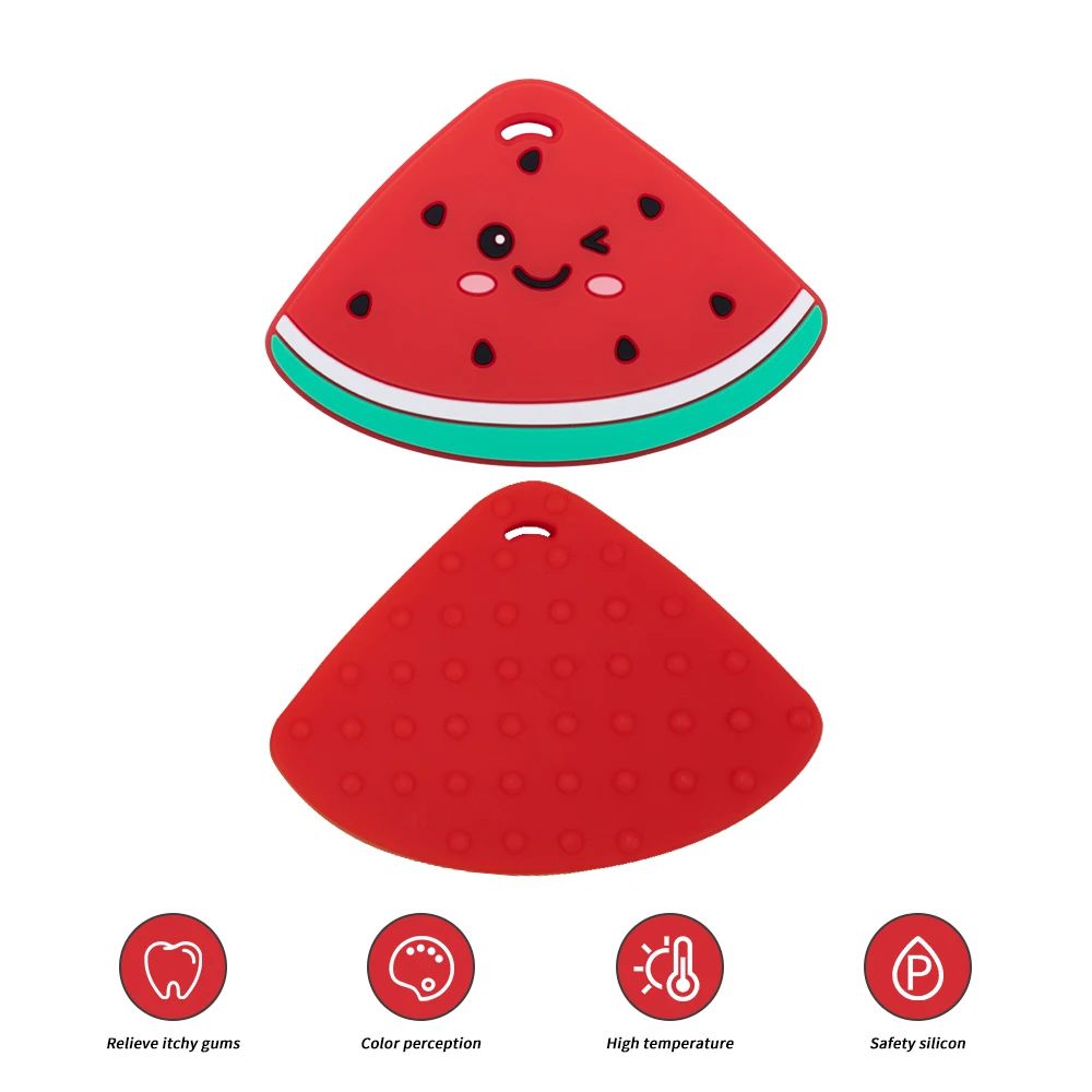Sunrony-collar de dentici&oacute;n para beb&eacute;, mordedor de silicona de grado alimenticio, sin BPA, con patr&oacute;n de sand&iacute;a de dibujos animados, juguete de regalo, 1 ud.-4