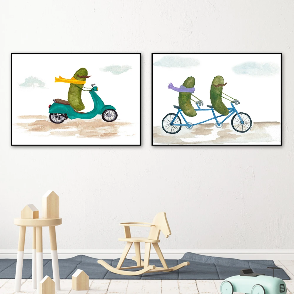 Современный кухонный декор забавные корейские постеры с едой причудливые Марины