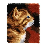 latch hook rug kits crocheting carpet rug cats acrylic yarn pre printed canvas cushion mat crochet tapestry sofa decor