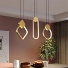 2020 New Nordic квадратный металлическое кольцо в виде геометрических фигур светодиодный подвесной светильник для Кухня подвесной светильник Обеденная современный Украшения в спальню светильники