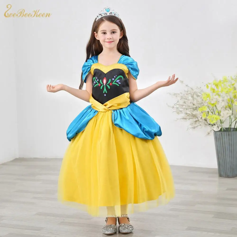 Новинка 2019 платье Анны для детей костюм и Эльзы косплея девочек принцессы