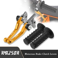 motorcycle aluminum dirtbike brake clutch lever 78 rubber handle bar grip for suzuki rmx250r rmx 250 r 1993 1995 accessories