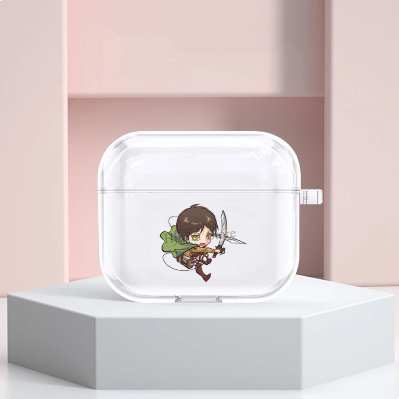 

Чехол Chibi Eren Attack on Titan для AirPods 3 2021, чехол для беспроводных Bluetooth-наушников для Apple Airpods 2 1 Pro, чехол