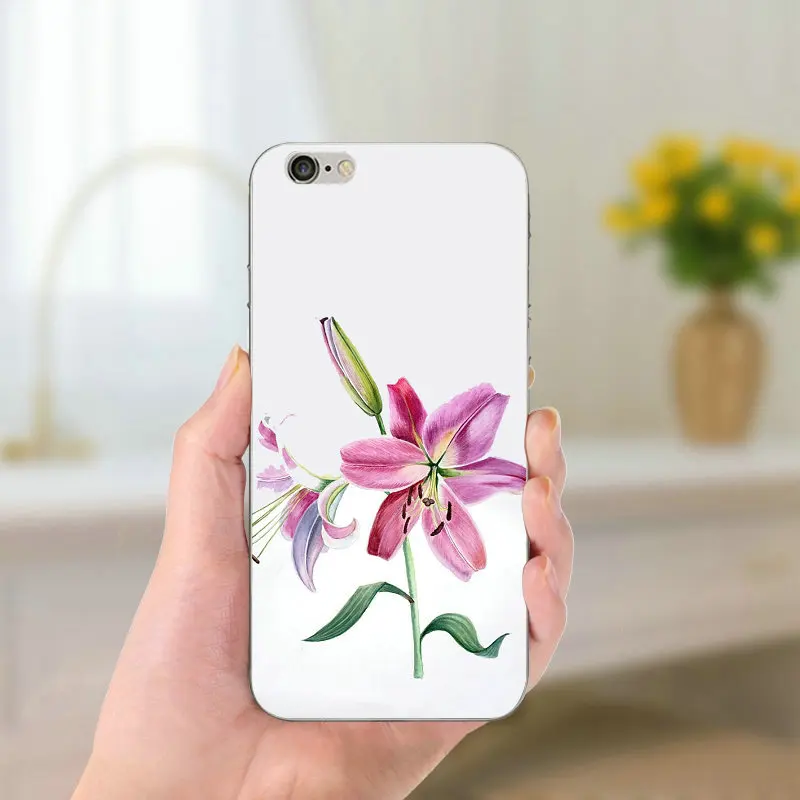 Матовые красивые цветные чехлы с цветочным рисунком для iPhone чехол 5 SE 5C блестящий