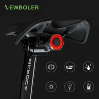 newboler bicycle induction taillight auto startstop mtb bike led light waterproof cycling rear lights usb charge 24h work time