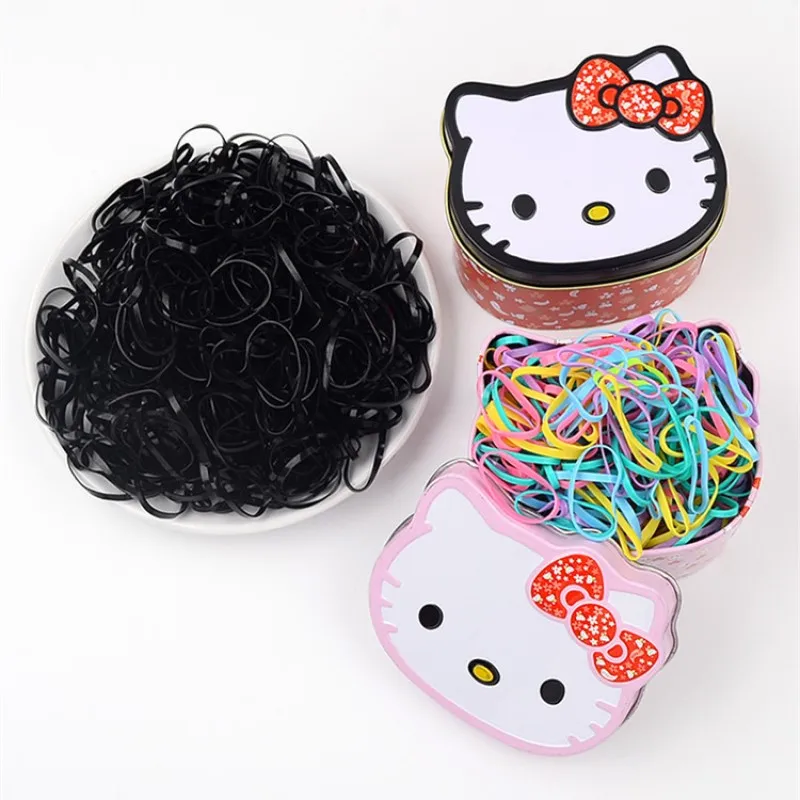 

1000pcs/Pack Gum For Ponytail Holder Elastic Hair One Time Fashion Hair Accessories Girls Colorful Small Disposable Rubber Bands
