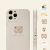 new phone case cute bear cartoon cover for iphone 12 mini 11 13 pro max 7 plus 8 x xs max xr silicone protective capa shell