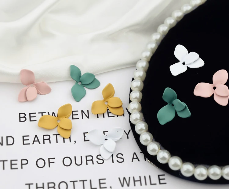 Корейские модные цветочные серьги руки сделай сам из материала сплав спрей