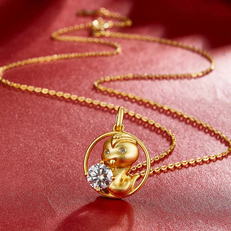 COSYA китайский гороскоп змея настоящее 1 карат D Муассанит кулон ожерелье 100% 925