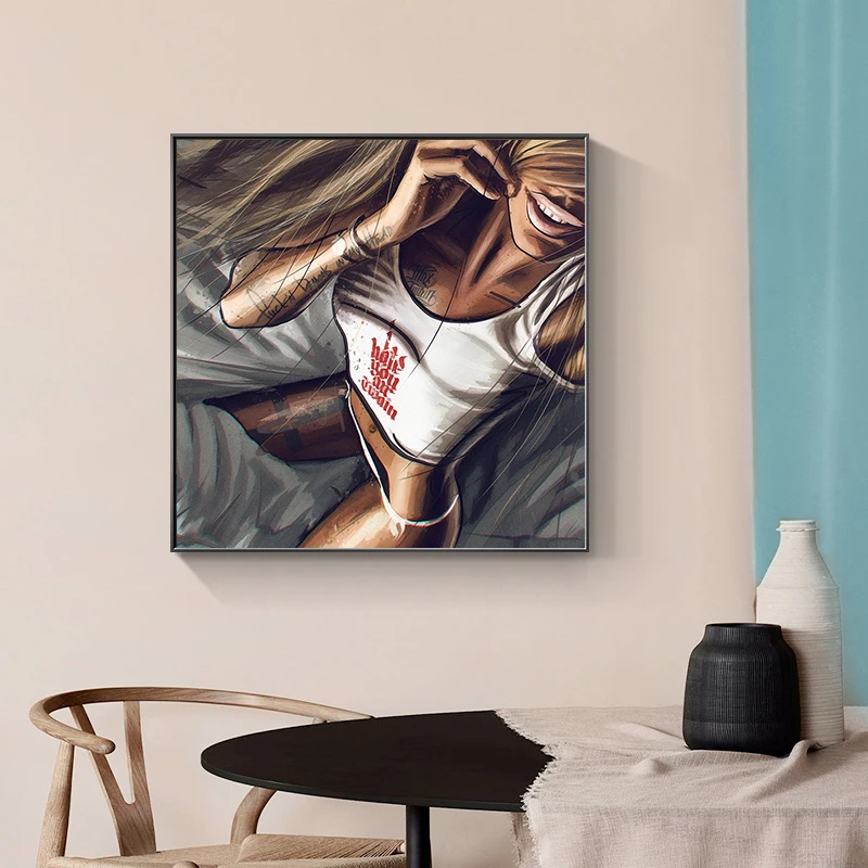 

Abstract Cool Sexy Girl Tattoo Canvas Painting Wear Glasses Women Posters Portrait On The Wall Art Pictures For Home Decor