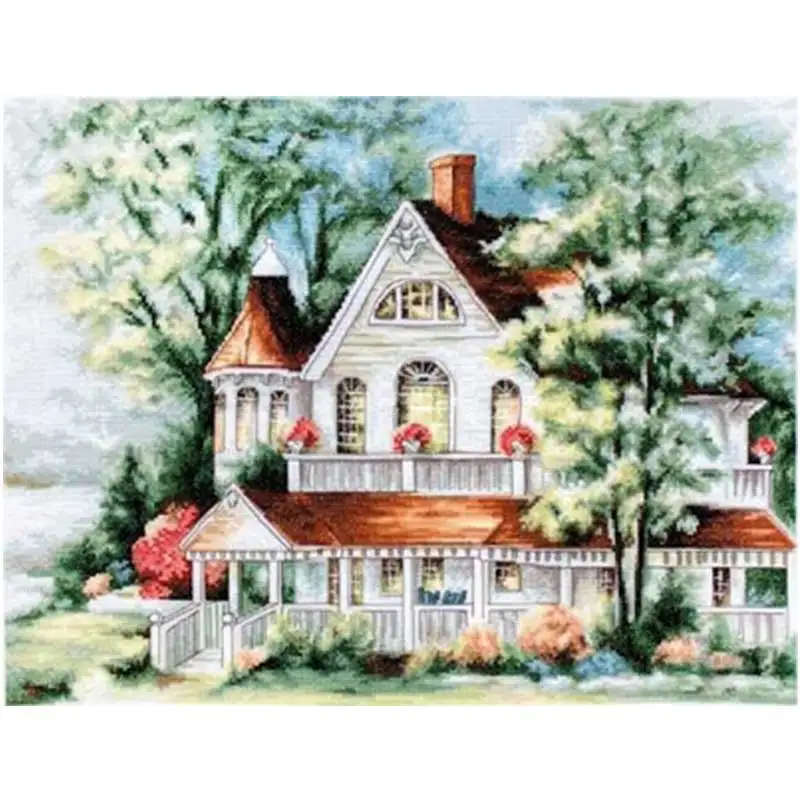 

House by the lake patterns Counted Cross Stitch 11CT 14CT 18CT DIY wholesale Chinese Cross Stitch Kit Embroidery Needlework Sets