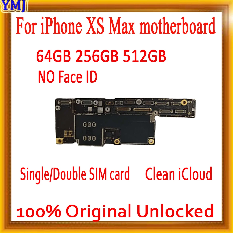 

Factory unlock For iPhone XS MAX Motherboard Without Face ID 100% Original For iPhone xs max Logic Board Free iCloud Good Testd