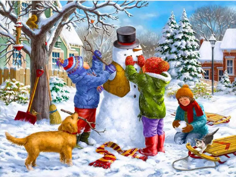 

Diy Diamond Painting Christmas Snowman Handmade Diamond Round Diamond Home Decoration Acrylic Material Bedroom