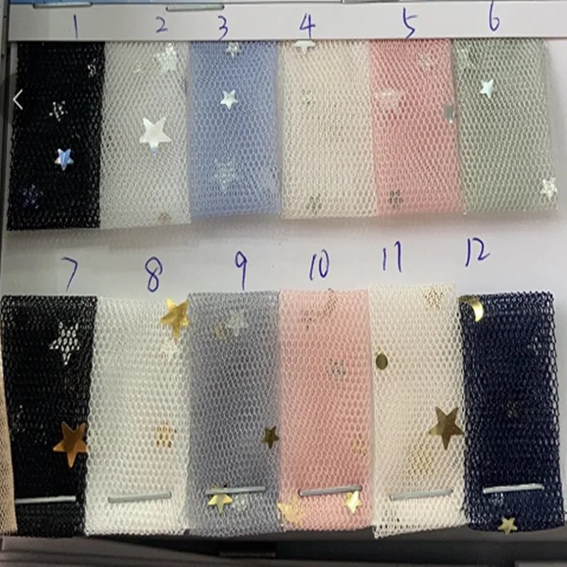 

5yards/lot Width 150cm Gold Metallic star moon gauze net Mesh For skirt stage children's wear gift flowers wrapping Fabric