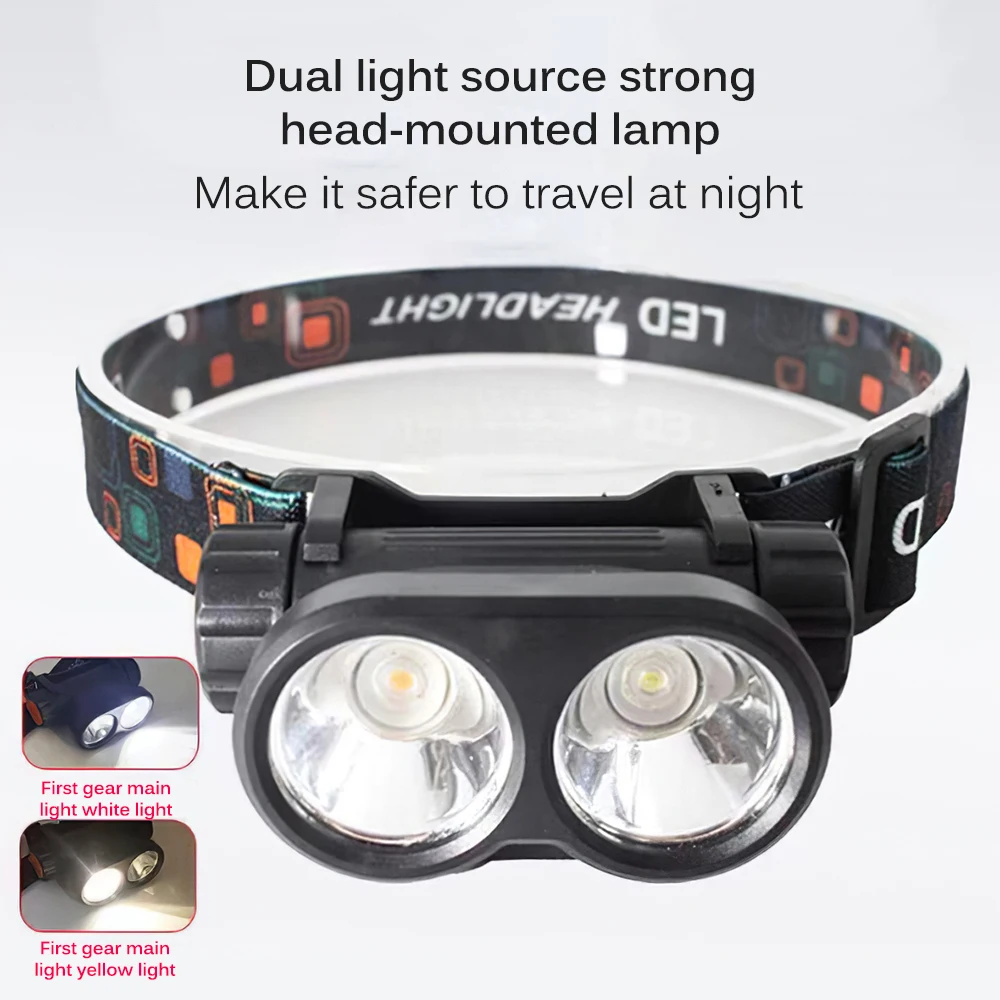

Portable Headlamp Dual Light Source Design Mini Flashlight Lantern XPE Led Headlamp Battery Outdoor Camping Headlight