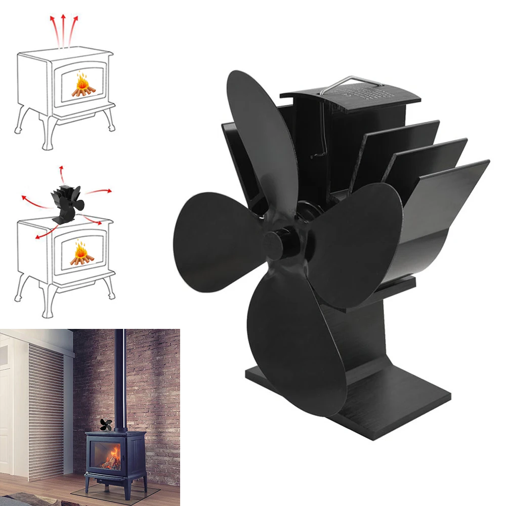 

4-Лопастной настенный вентилятор для печи, работающий от тепловой энергии для дерева/камин-Эко-дом Электрические Тепловые распределения