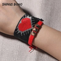 shinusboho lucky heart pulseras men miyuki evil eye bracelet for women delica knotted jewelry charm statement bracelets