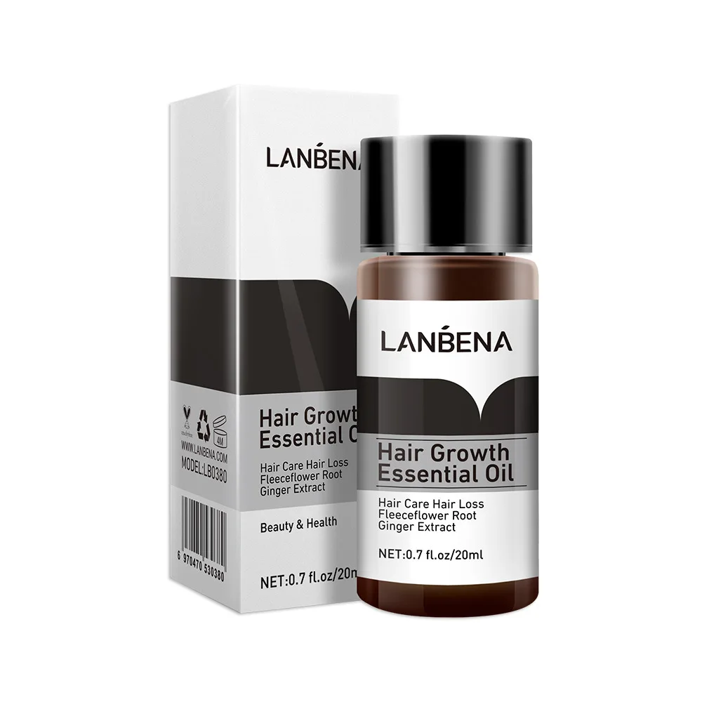 

LANBENA Hair Growth Essential Oil Fast Powerful Fleecflower Root Ginger Extract Nourish Follicles Treatment Preventing Hair Loss