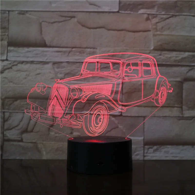3D USB-лампа Supercar большой туристический автомобиль Ночной светильник 7 цветов