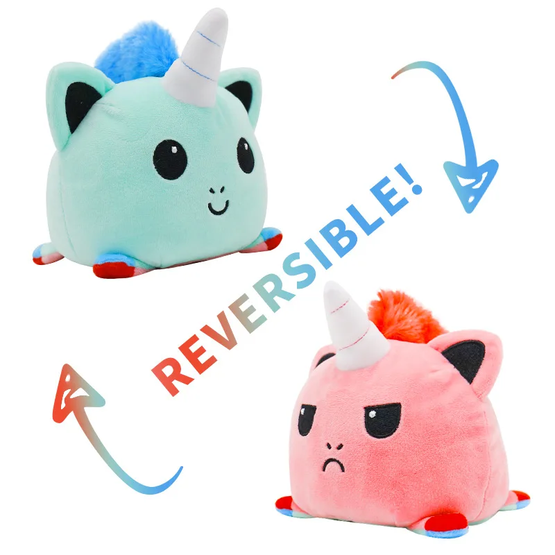 

pulpo Reversible Cat Gato Kids Plushie Plush Animals unicorn Double-Sided Flip Doll Cute Toys For Polvo do Humor Pelucia