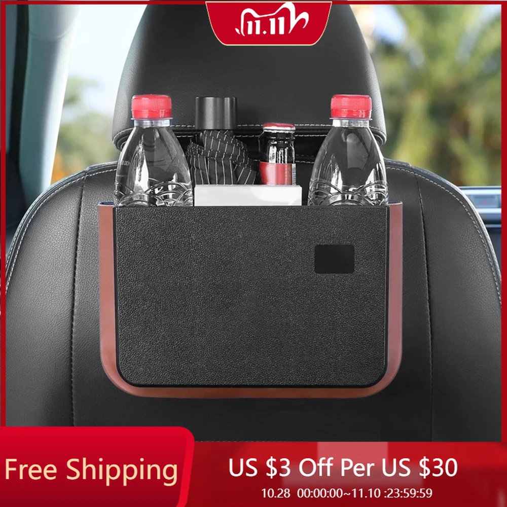 

Waterproof Car Trash Can Bin Auto Car Accessories Organizer Garbage Dump For Trash Can Cars Storage Pockets Closeable Portable