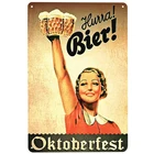 Винтажные фотообои с рисунком пива на Октоберфест, оловянные знаки, Забавный постер, декор для бара, паба, клуба, украшение для гостиной, дома