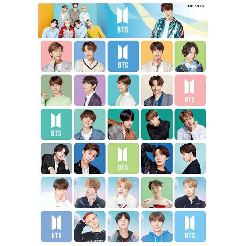 

Single checkered sticker Rap Monster JIN SUGA J HOPE JIMIN V JUNGKOOK
