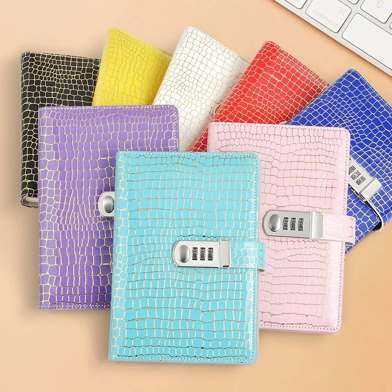 8 цветов блокировка паролем блокнот A5 UP бумажный процесс позолоты Бизнес офис и