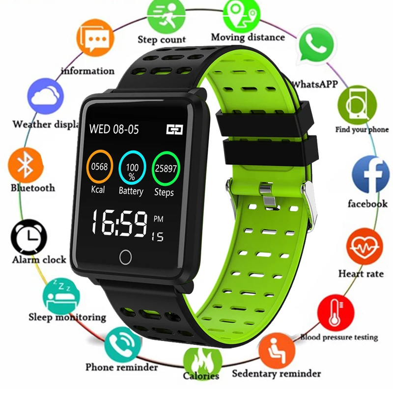 Умный Браслет мониторинг сердечного ритма IP68 водонепроницаемый спортивный