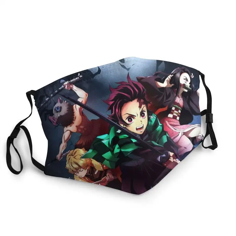 

Anime Demon Slayer Kimetsu No Yaiba Mask Unisex Tanjiro Nezuko Zenitsu Inosuke Mouth Face Mask Protection Respirator Muffle