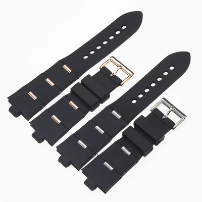 Rubber watch strap replacement for bvlg DP42C14SVDGMT men and women silicone watch band 24mm 22mm  watch accessories convex 8mm